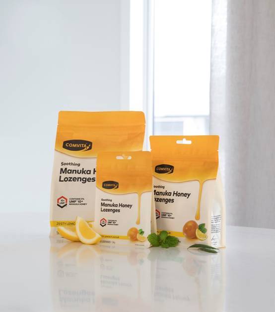康维他麦卢卡蜂蜜润喉糖 给生活加点 甜 蜜享护嗓好 食 光 喉咙 包装 独麦素