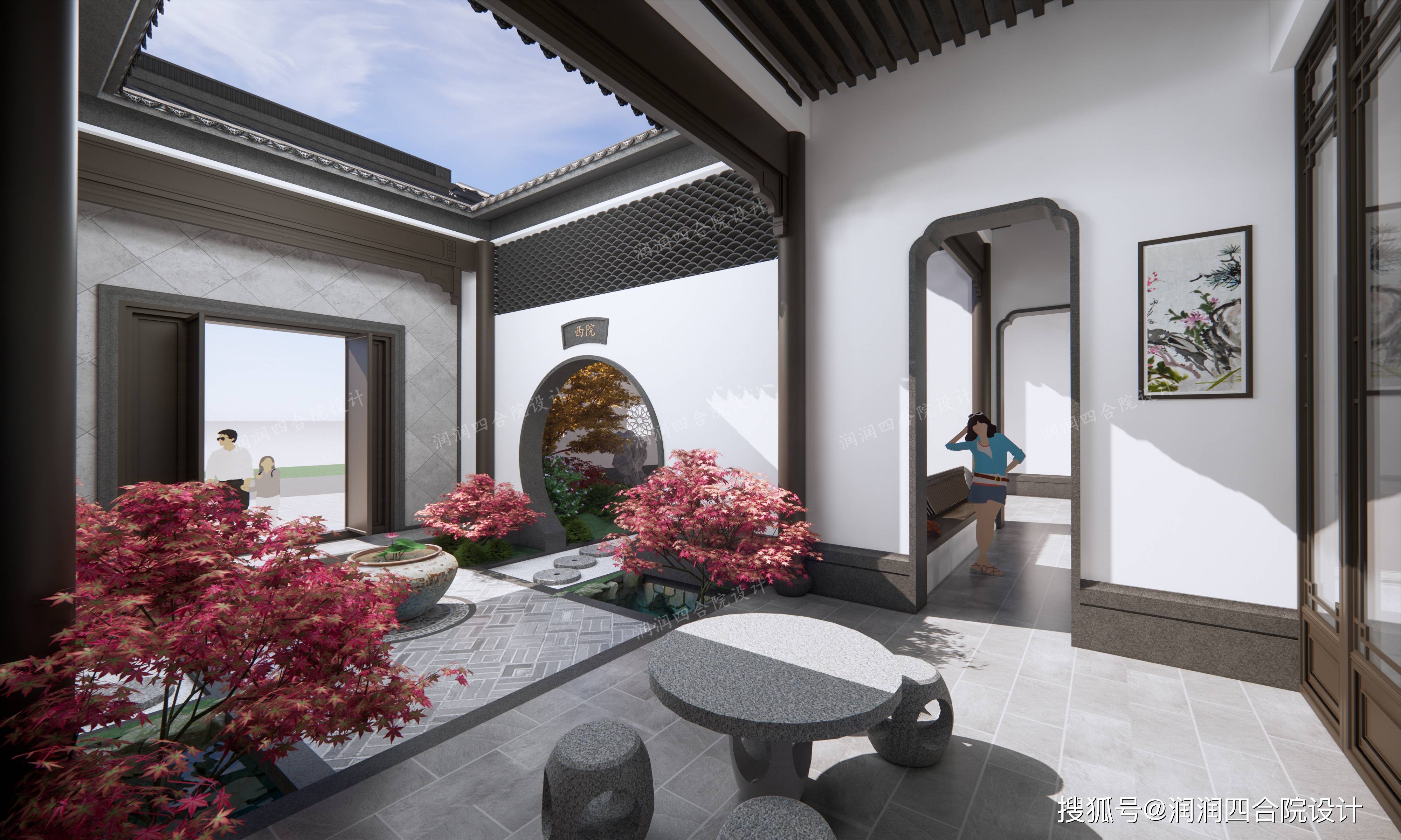 兄弟合建中式庭院别墅兼民宿一户150平米春节回乡四代同堂