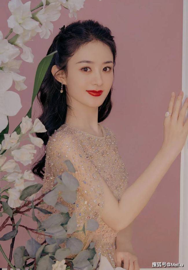 赵丽颖身穿披肩亮片纱裙，尽显美丽大方的迷人气息-搜狐大视野-搜狐新闻