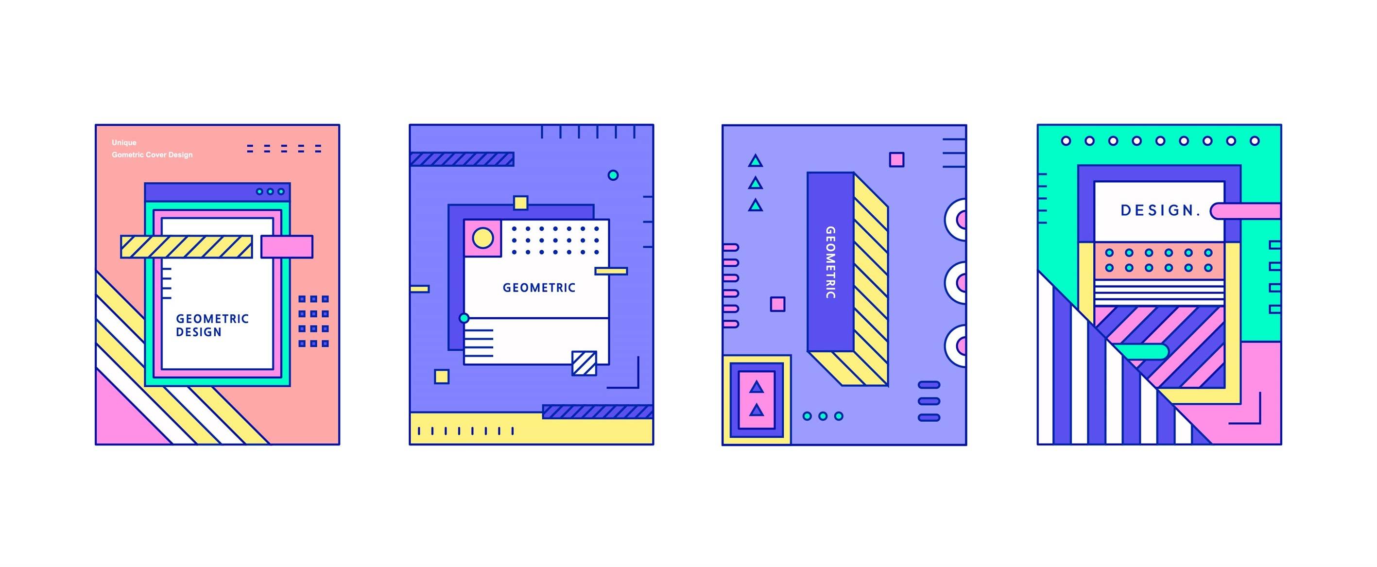 孟菲斯几何图形排版海报背景炫彩活动促销模板矢量ai设计素材图片