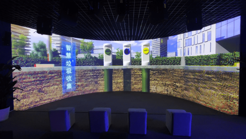 赢康科影达投影机为中建嘉会城展厅打造沉浸式弧幕投影