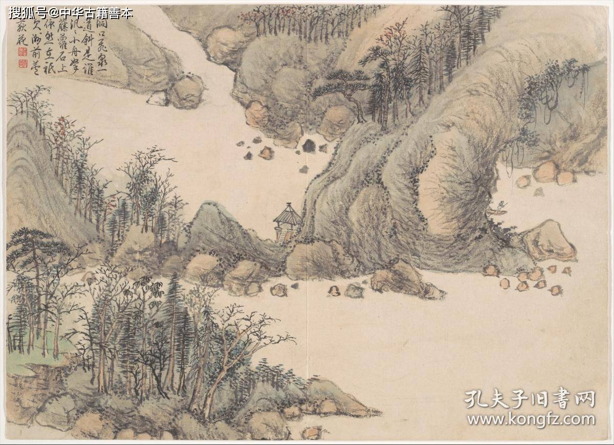 原典|景敷四气·冬景图：清代画家钱维城作品