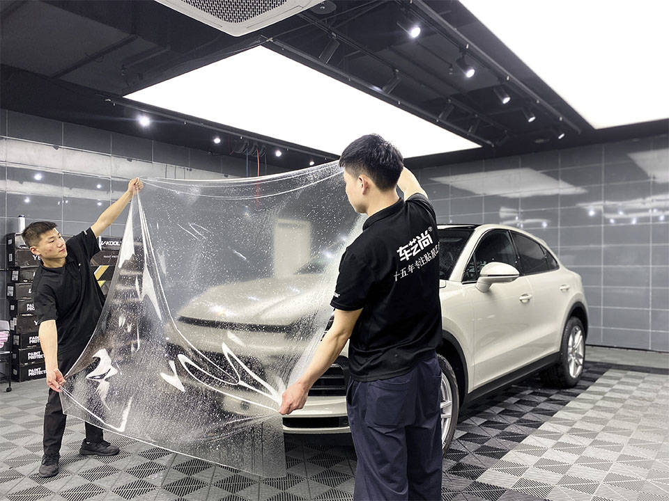 保时捷卡宴威固v10隐形车衣施工展示