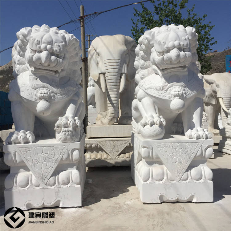 中国玉石獅子置物 [B26045] 石雕石狮子雕塑摆放门口的含义_搜狐网