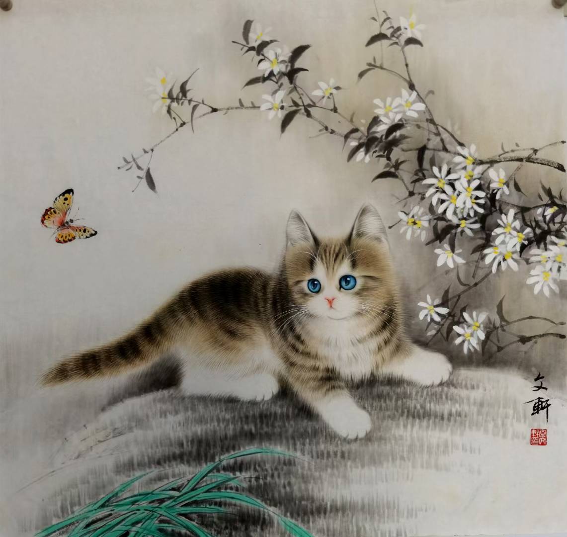 当代画猫名家秦文轩