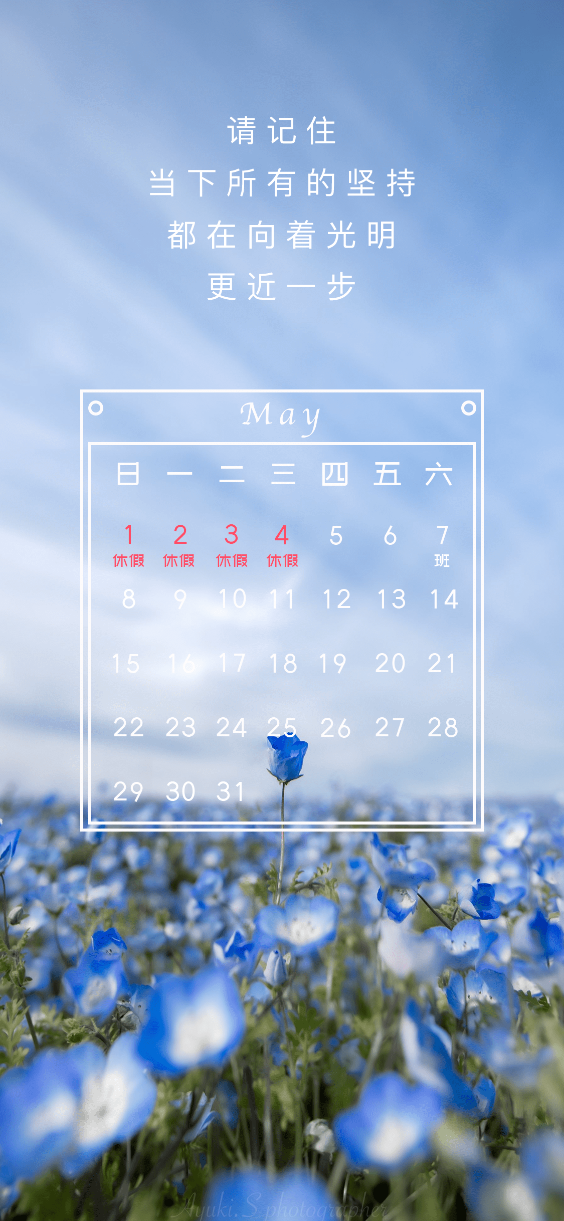 5月壁纸手机日历版送大家一组夏天