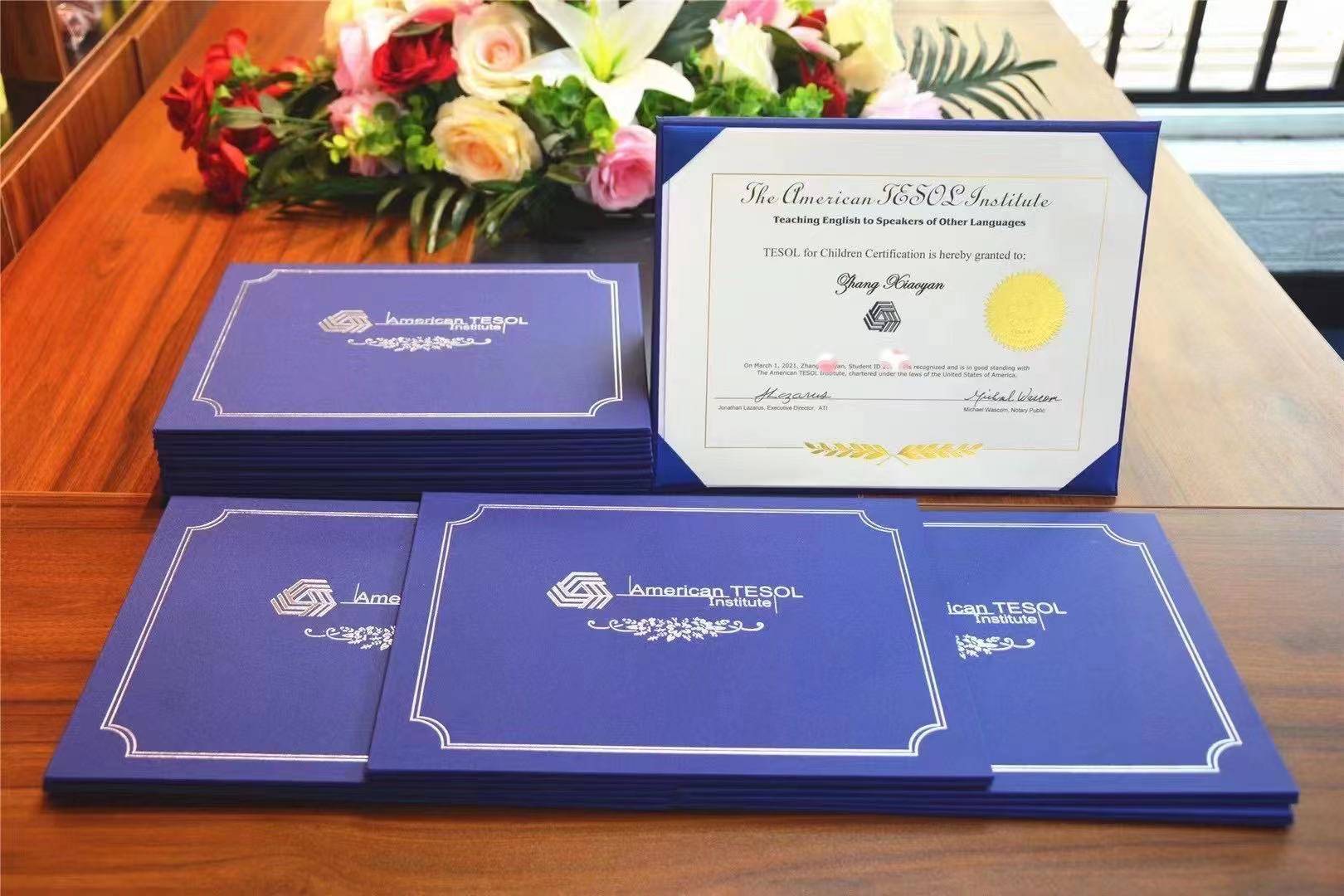 颁发,并经公证处公认,是全球公认权威有效的esl国际英语教学资质证明