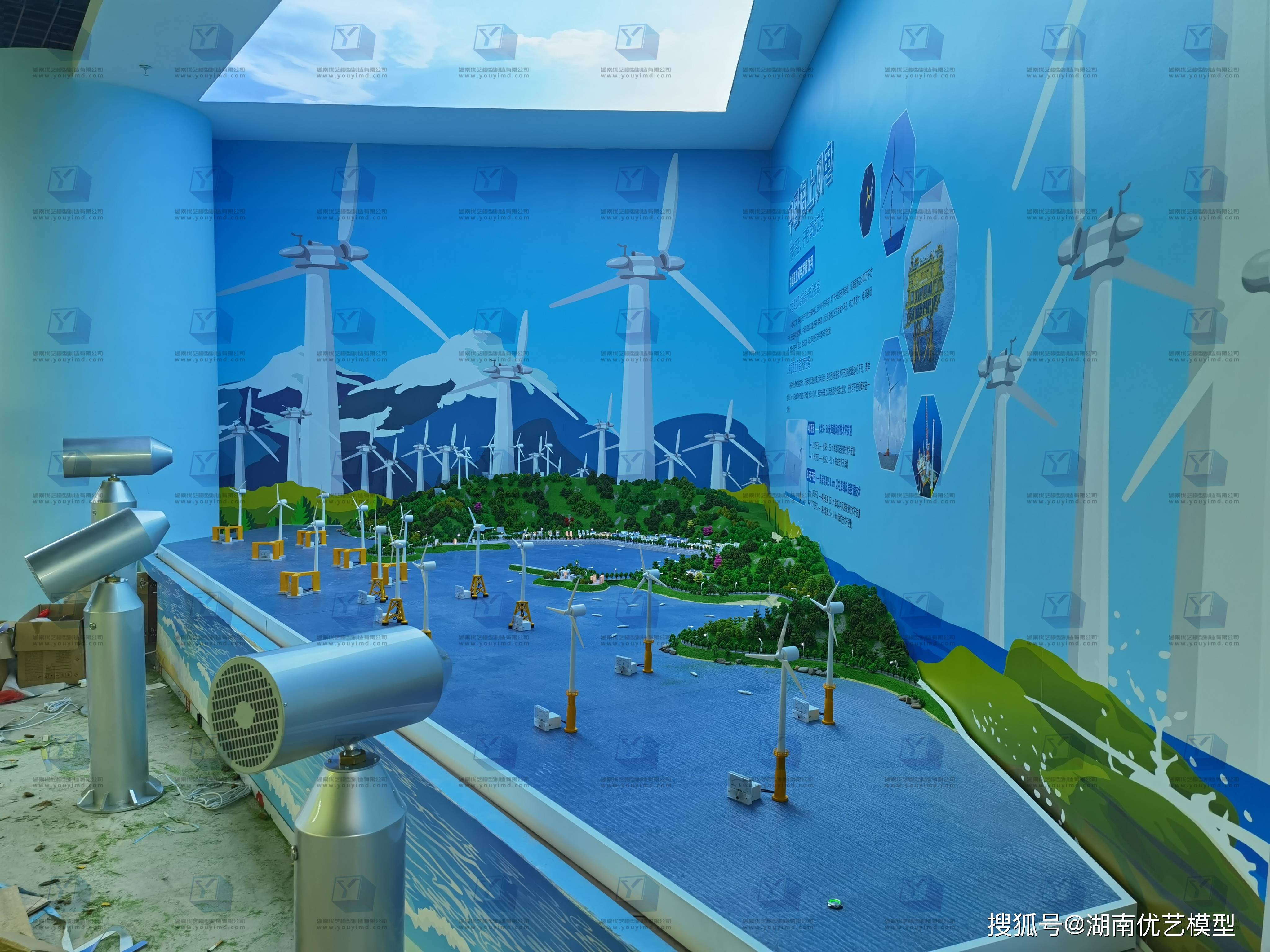 海上风力发电模型海上风电场模型新能源科普模型湖南省优艺模型