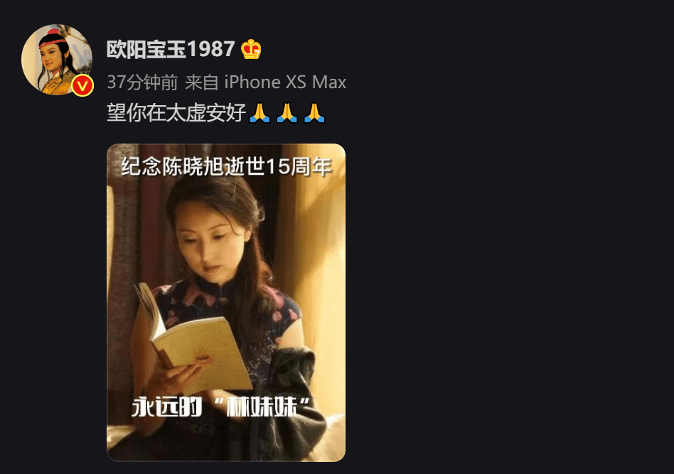 87版《红楼梦》林黛玉饰演者陈晓旭逝世15周年