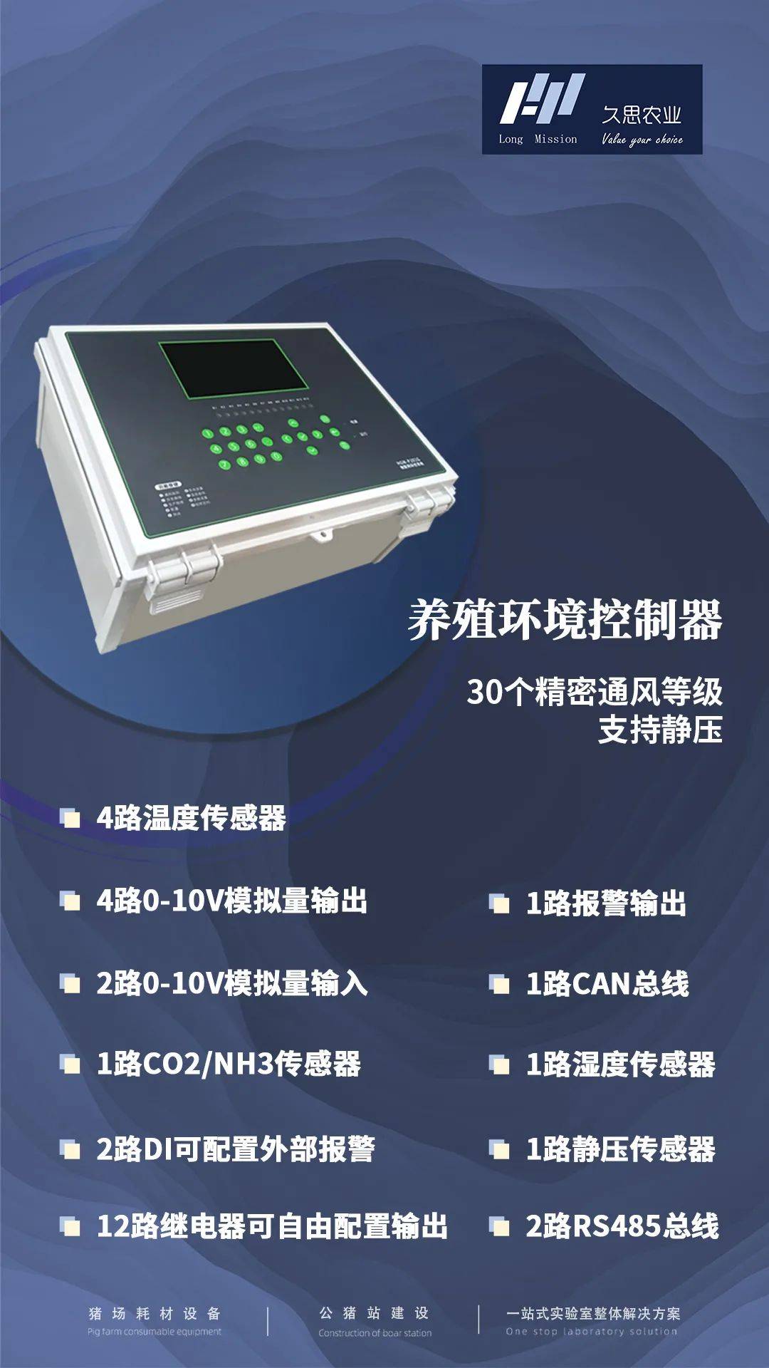 久思自主研发养殖环境控制器:及时掌握猪舍环境