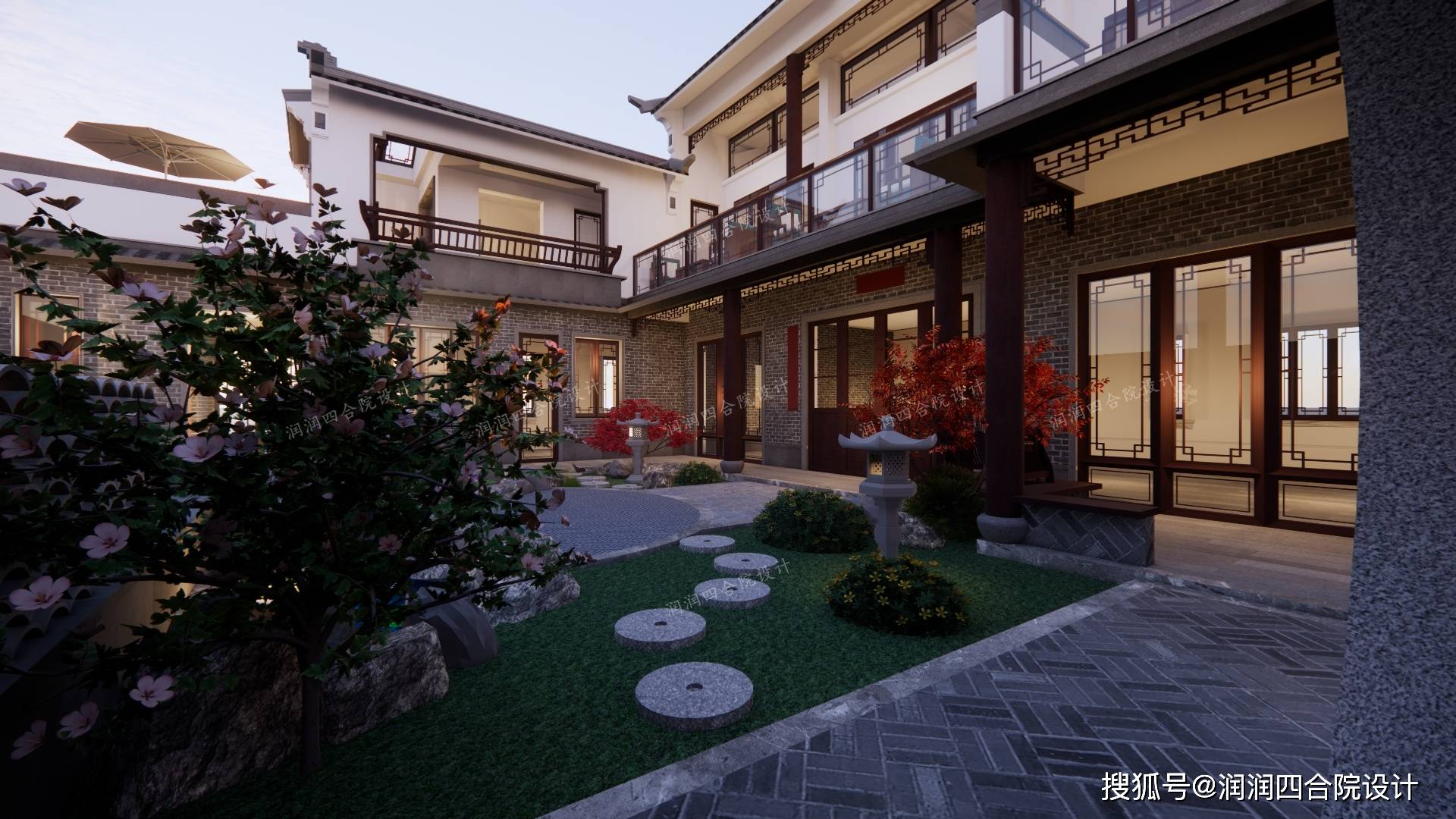 河南农村自建两层中式合院别墅20×20设计效果图-搜狐大视野-搜狐新闻