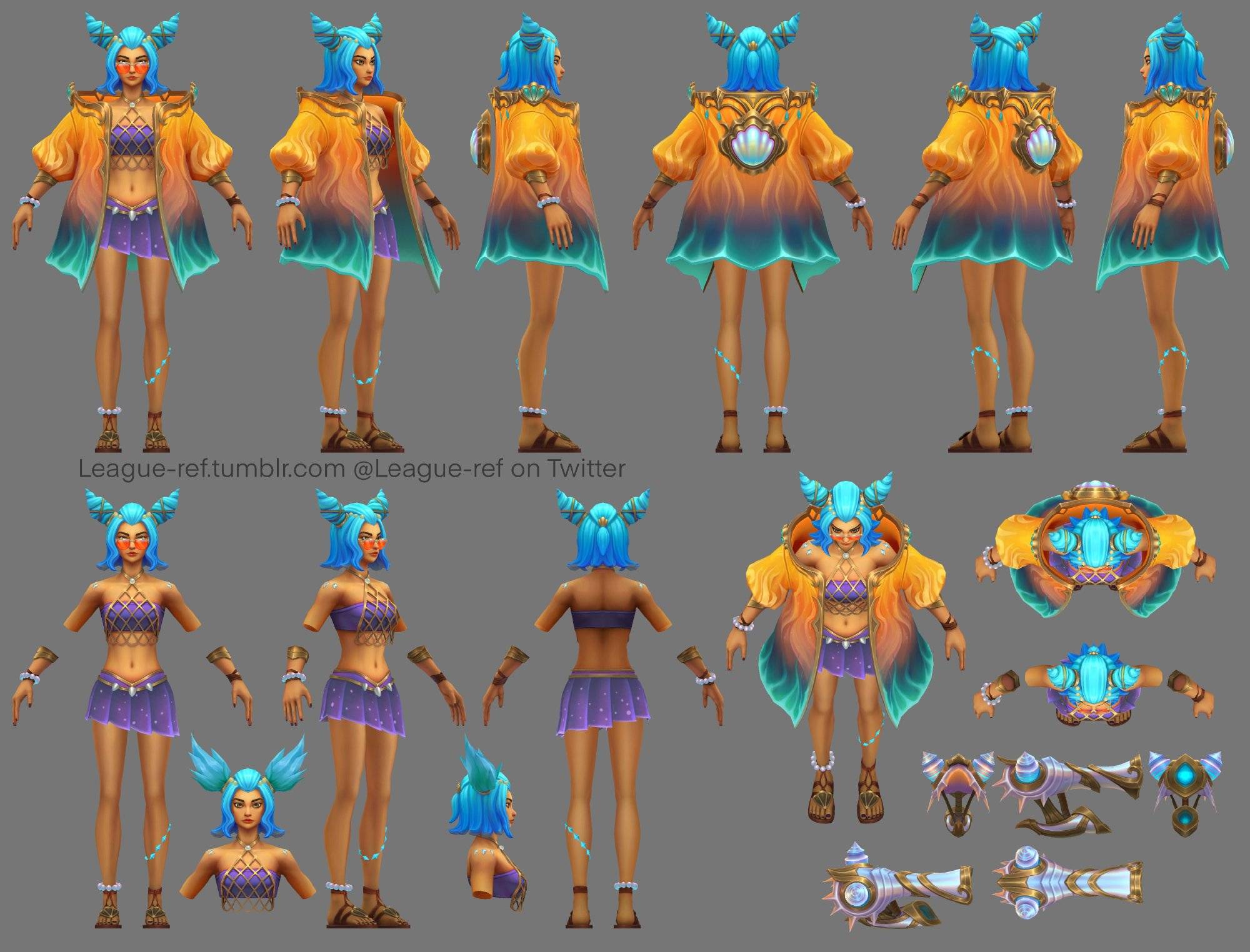 英雄联盟1211版本虚空女皇和海洋之歌系列皮肤3d模型一览