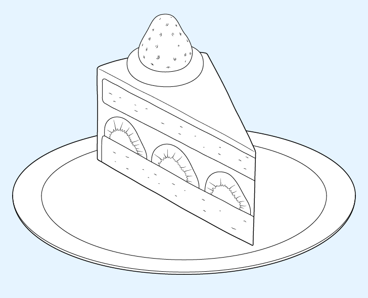 草莓蛋糕简笔画 步骤图片
