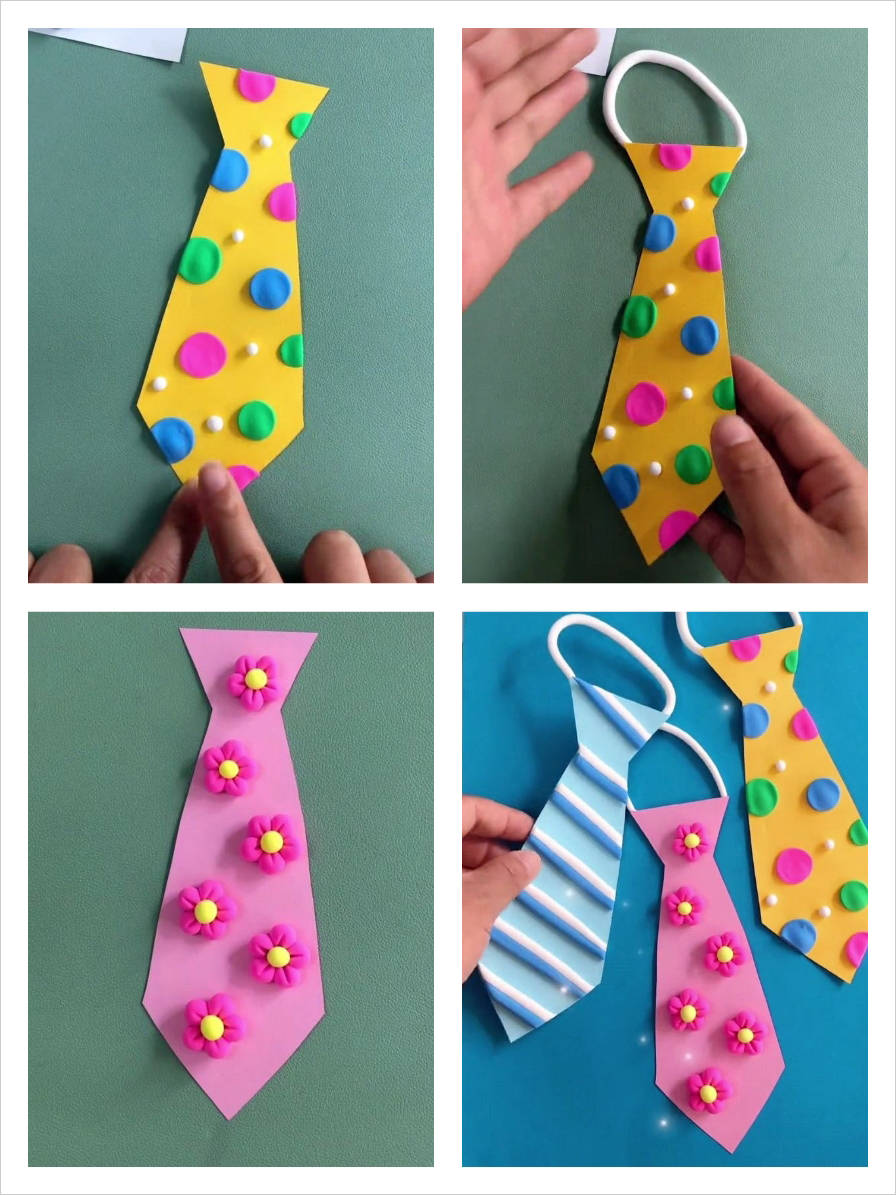 幼儿园手工领带的做法图片