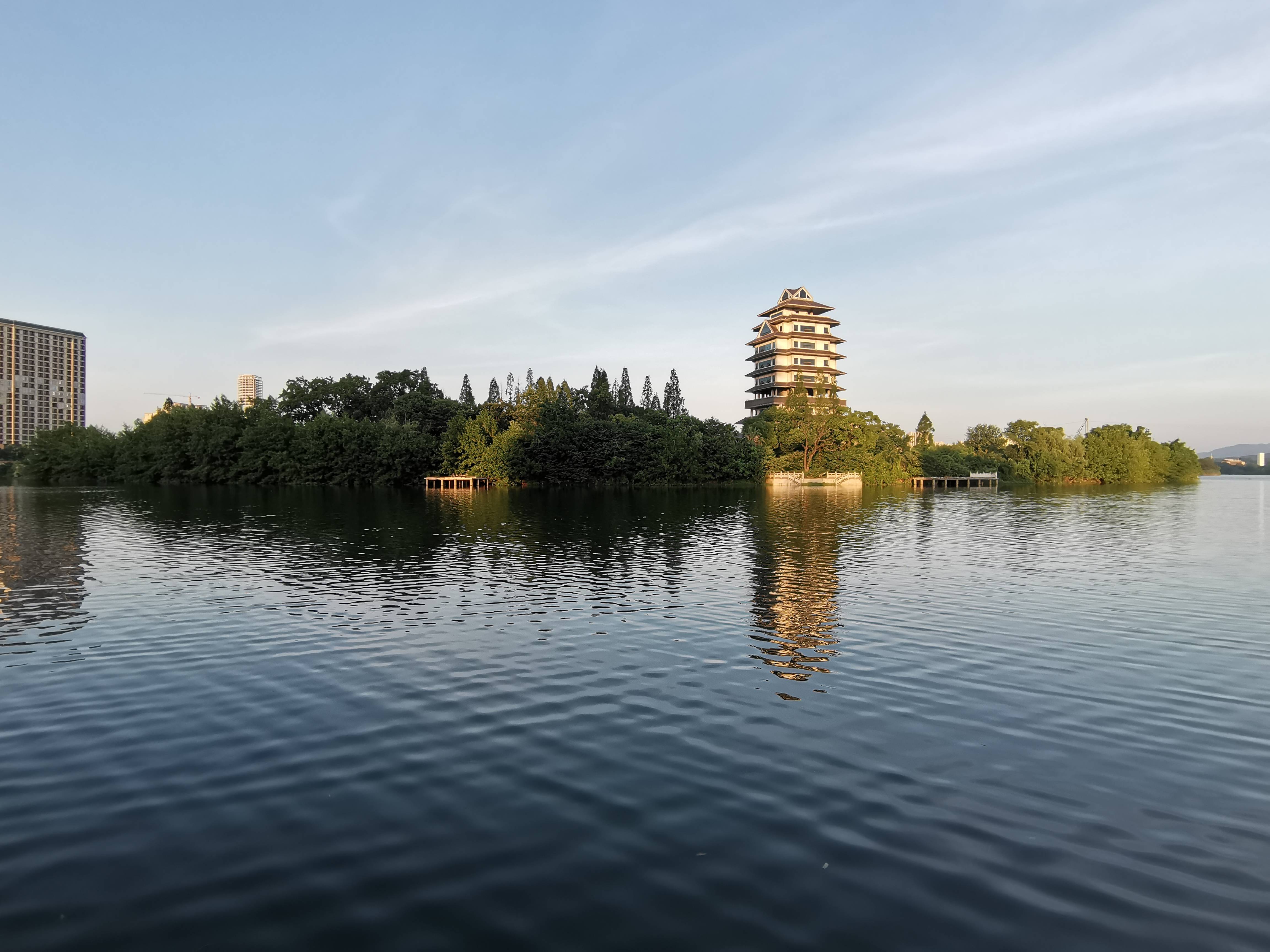 旅游观景何必去远方===宁乡状元楼【2022.7.13.】_江心_余晖_视频