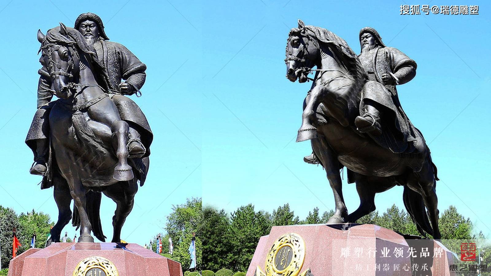 蒙古帝国成吉思汗铸铜铁木真人物雕塑
