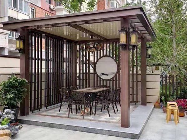 铝合金 简约风元素,简约铝合金凉亭既清爽又舒适,似乎还自带治愈效果