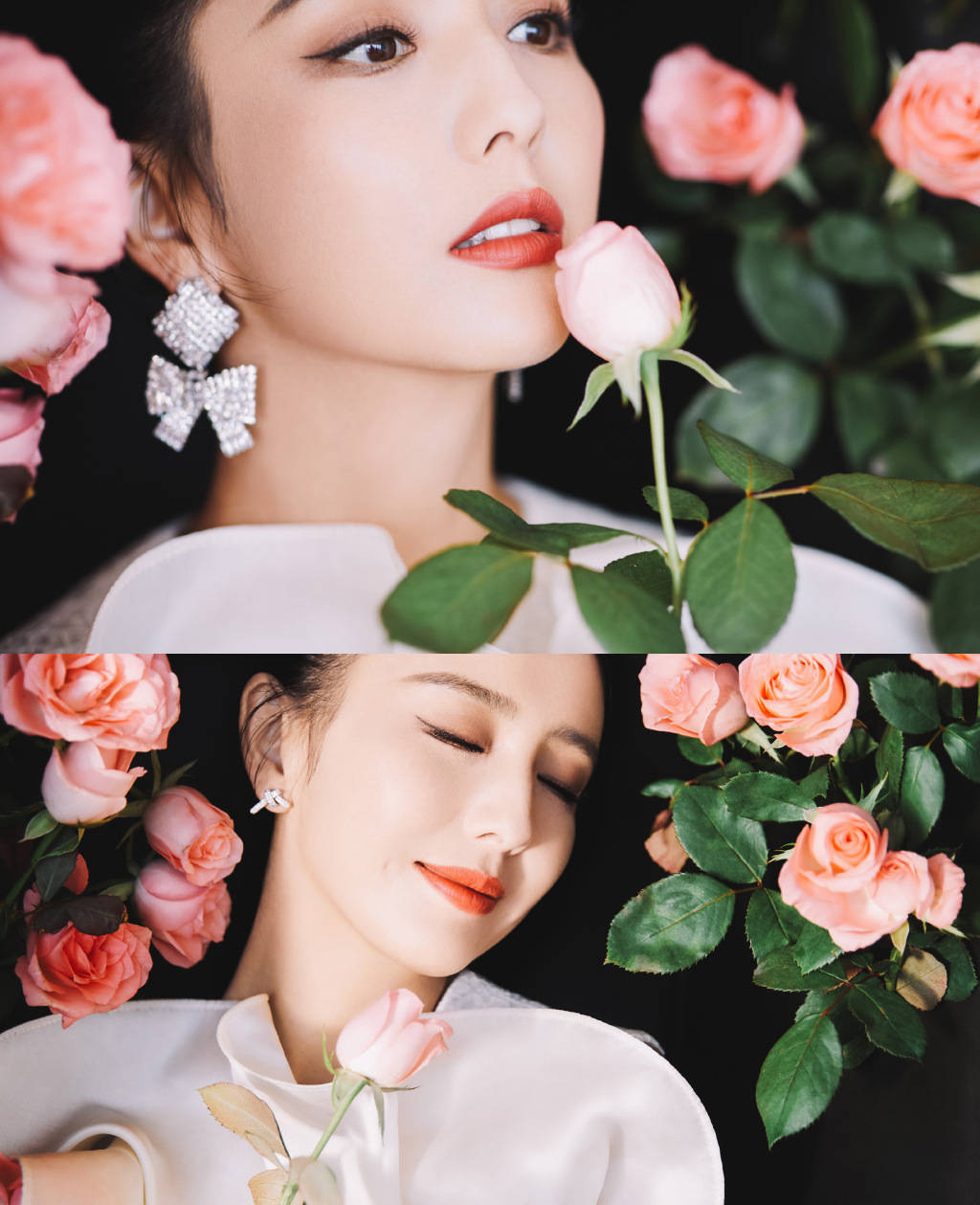 佟丽娅置身粉玫瑰花海宛若仙女 微微一笑人比花娇-搜狐大视野-搜狐