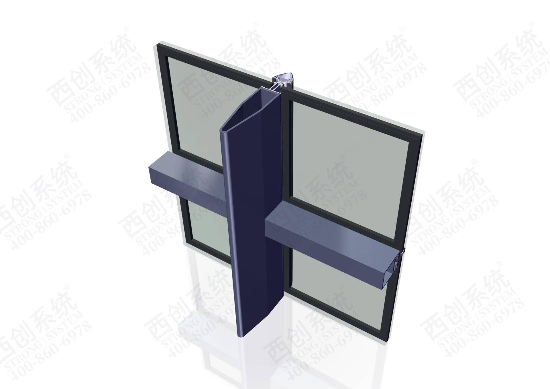 北京中关村项目梭形弹头形精制钢玻璃幕墙系统案例_角钢_直角_型材