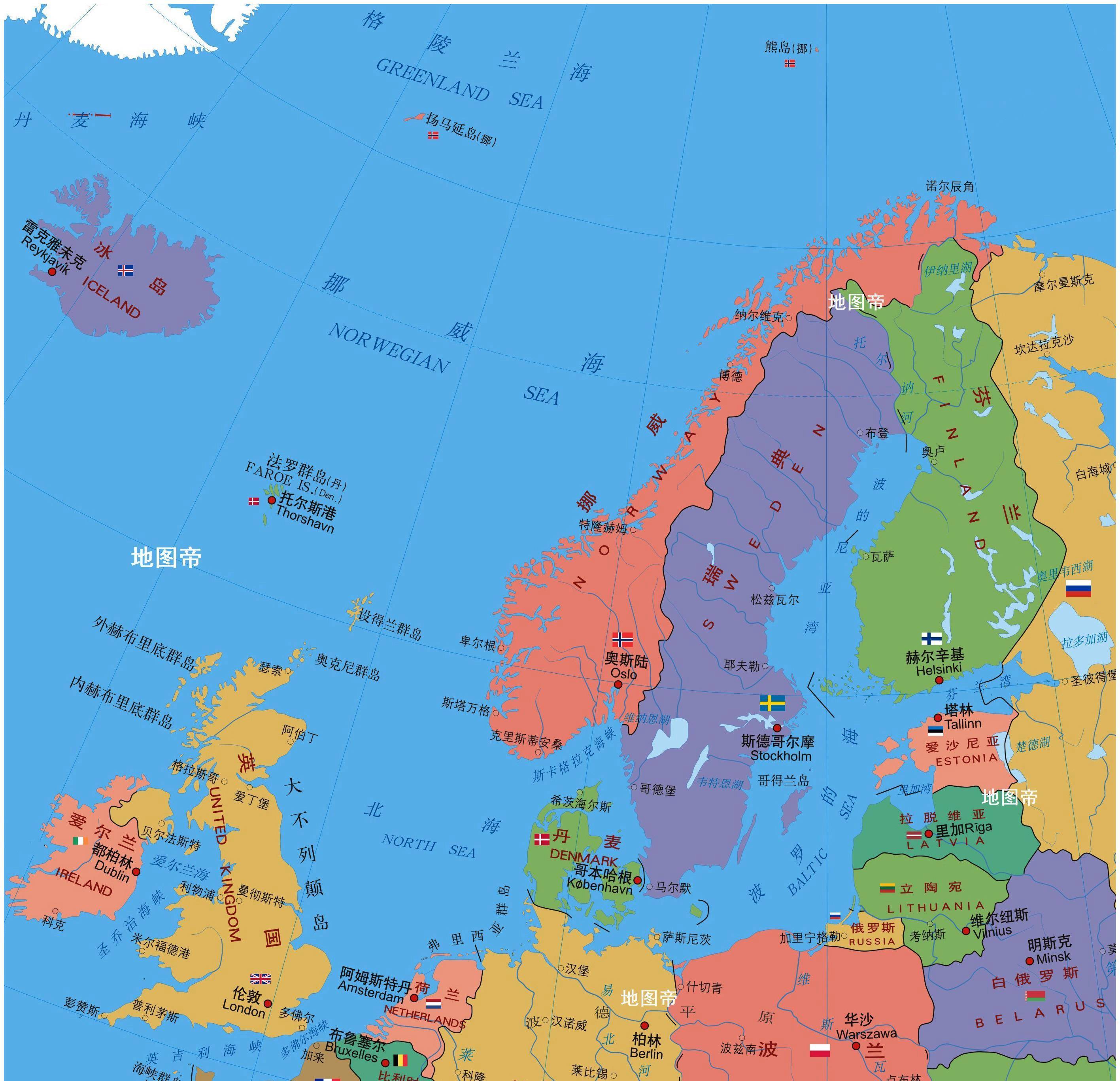 瑞典国土面积45万平方公里,人口1037万.下面说两个北欧国家.