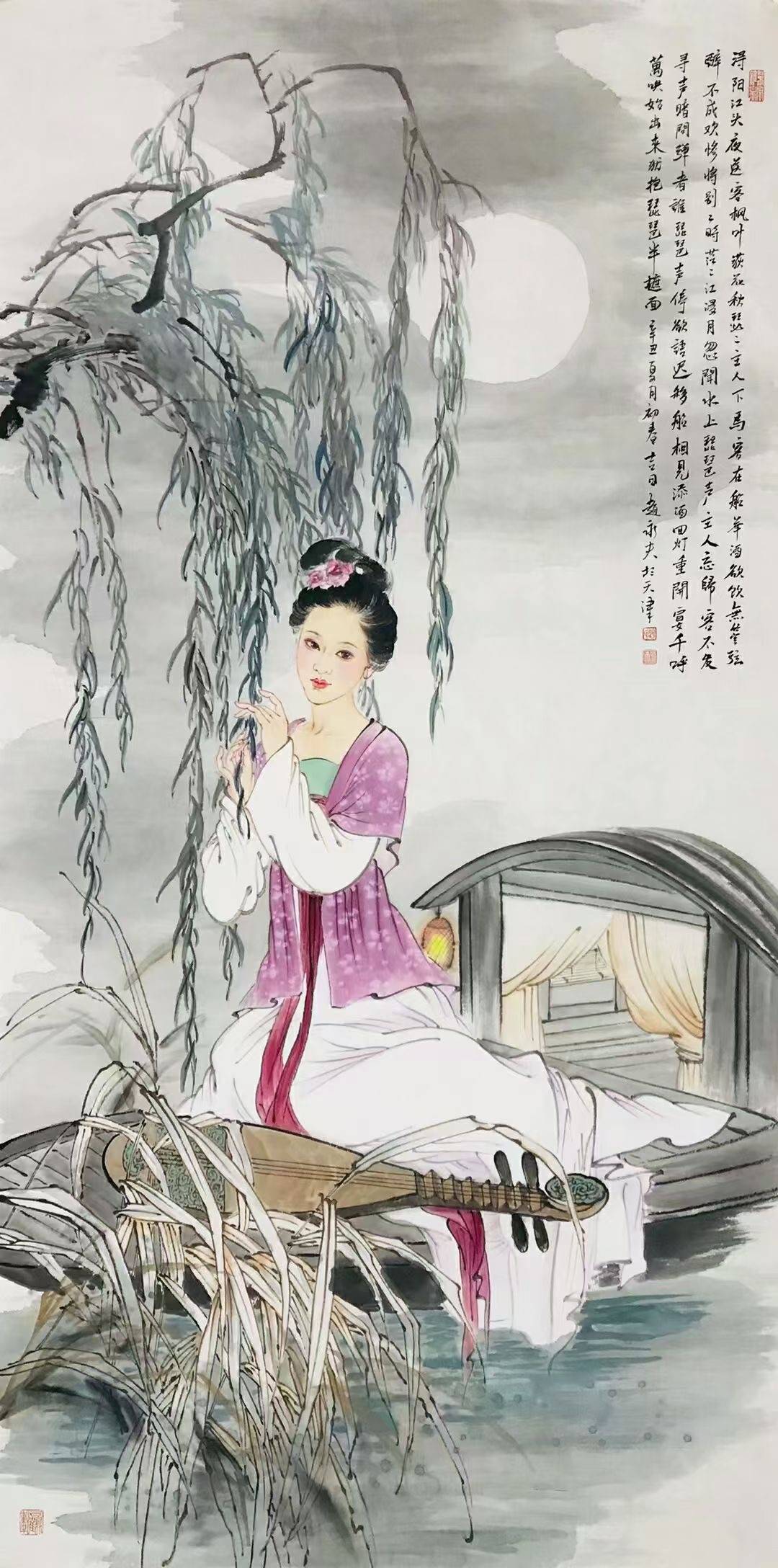 青年画家赵永夫仕女图国画_工笔_人物画_广建