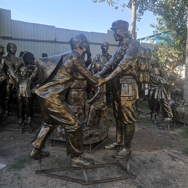 铸铜军民鱼水情雕塑 军民融合雕塑_人民_精神_因为