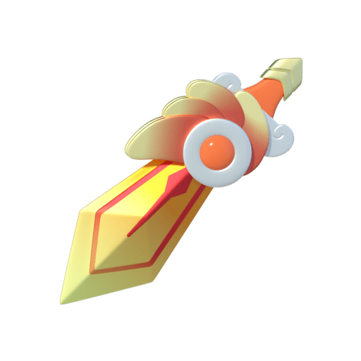 另一神剑"赤霄剑"也随它的主人菠萝吹雪来到蛋仔岛,赤红与银白配色