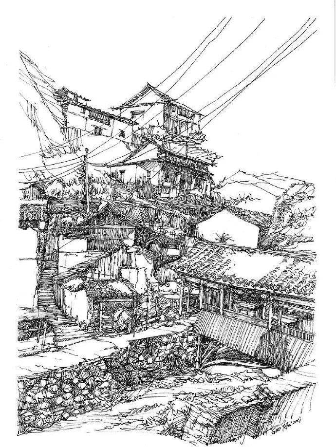 速写的时候可以先从小的场景开始画