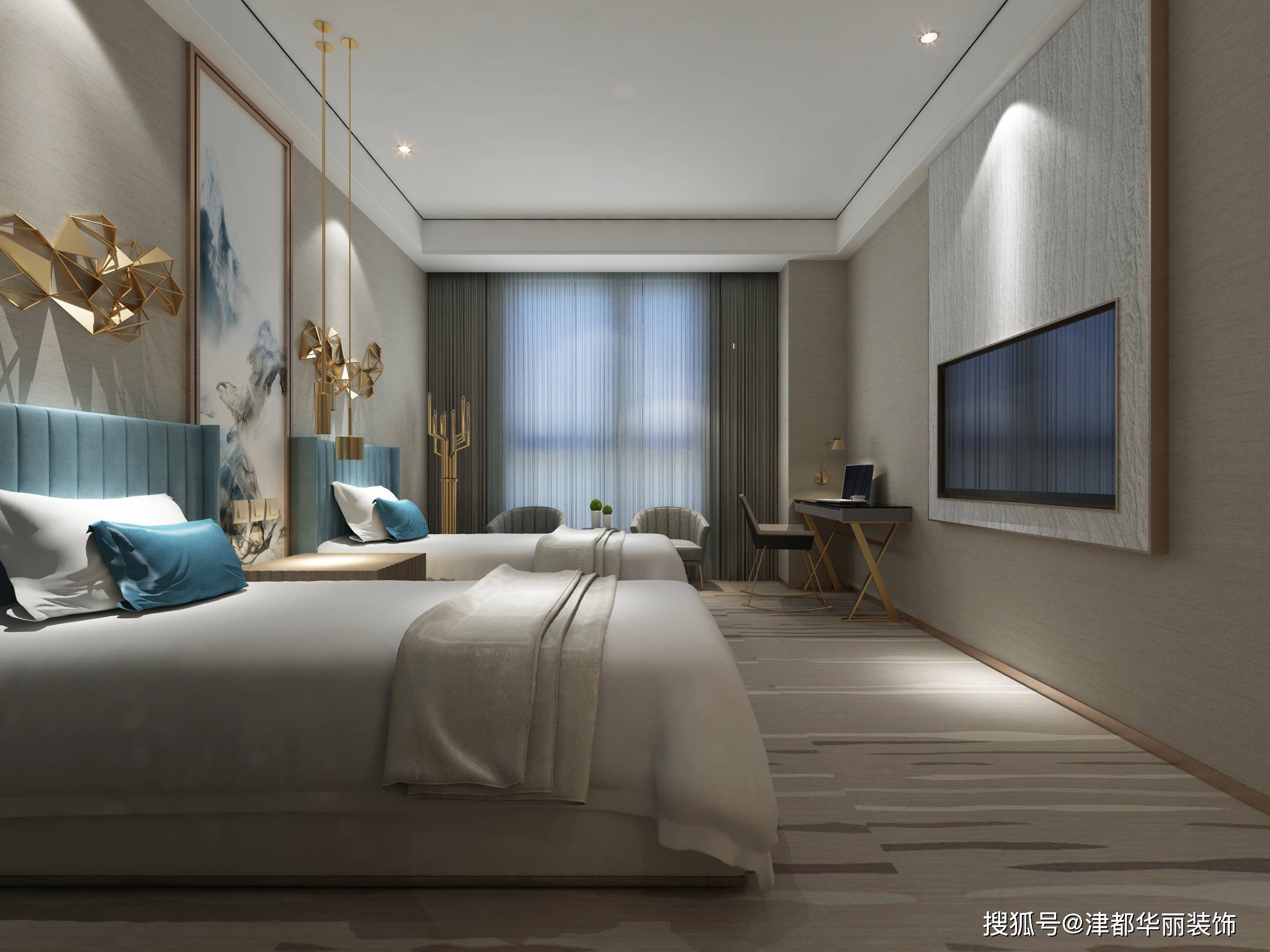 银川装修公司|津都华丽|银川悦漫酒店装修设计方案鉴赏_酒店设计_空间