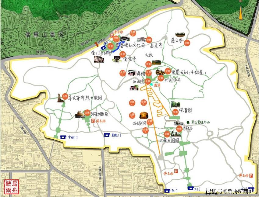 千佛山游览路线示意图图片