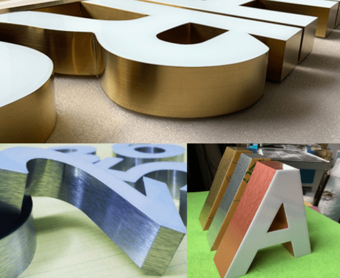 无边发光字超过1米且粗笔画的发光招牌建议使用不锈钢扣边亚克力发光