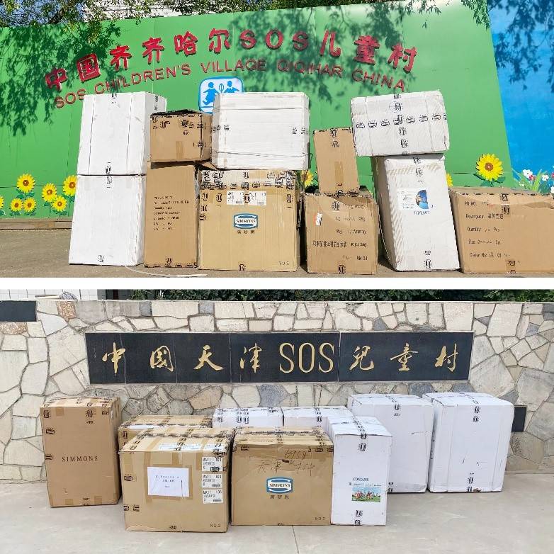 simmons03席梦思此次向中国sos儿童村协会捐赠了一系列物资,由协会