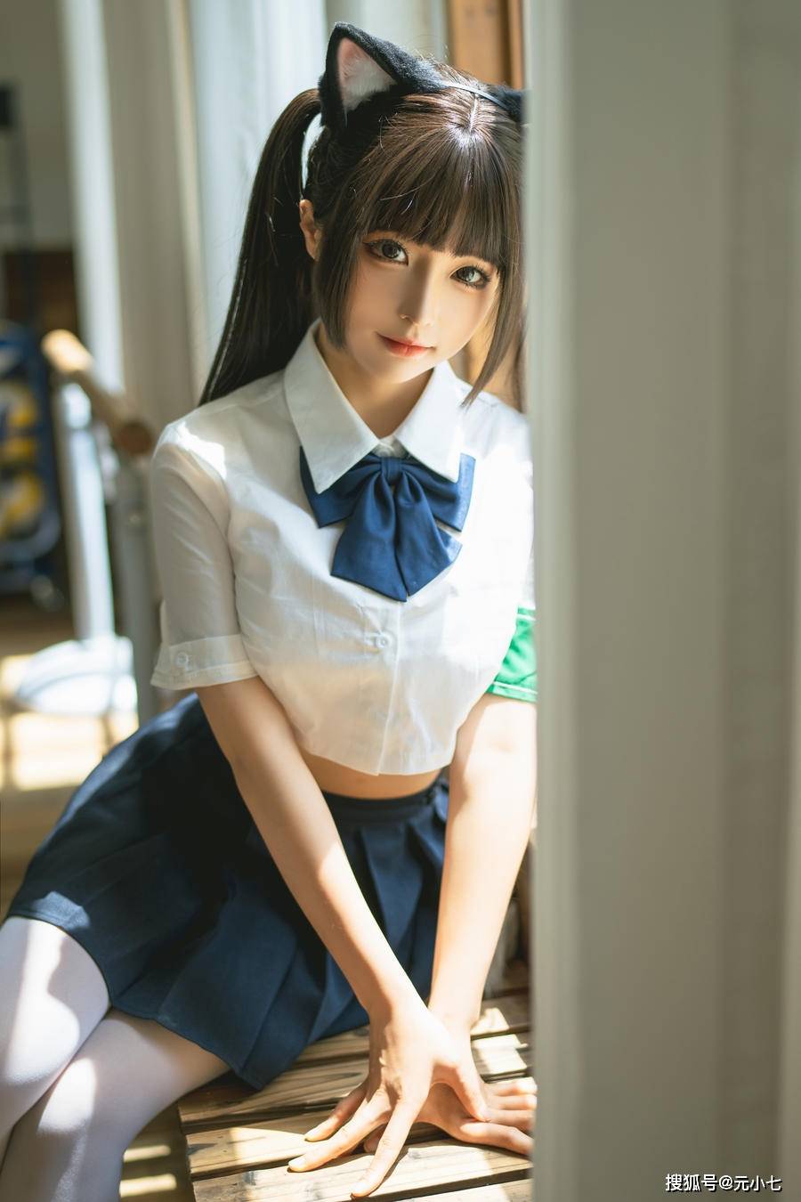 蠢沫沫 猫耳学妹 cos日常美图 cosplay写真套图_小七_感觉_动作