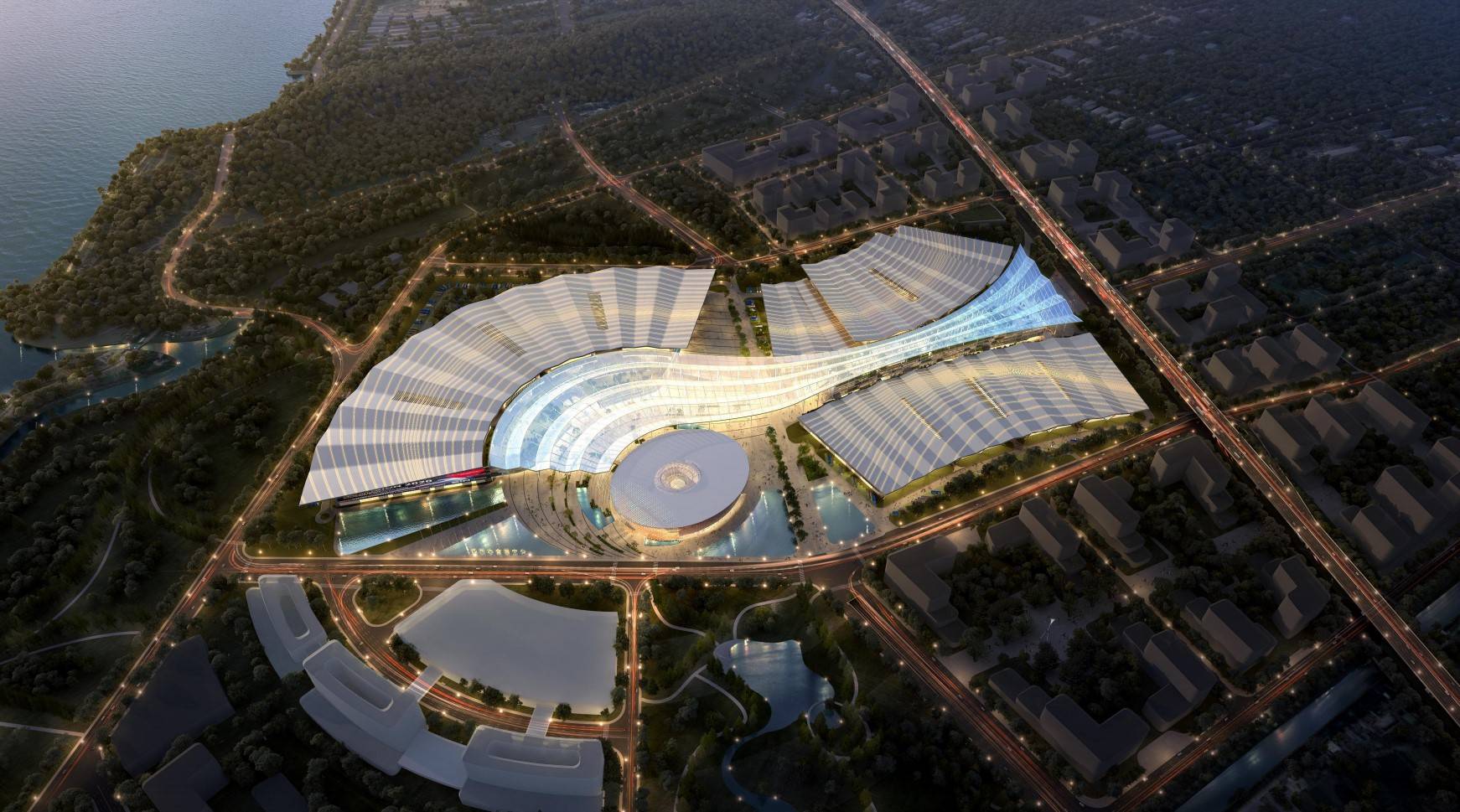 杭州大会展中心效果图(图源网络,如侵删)据悉,杭州大会展中心隶属于