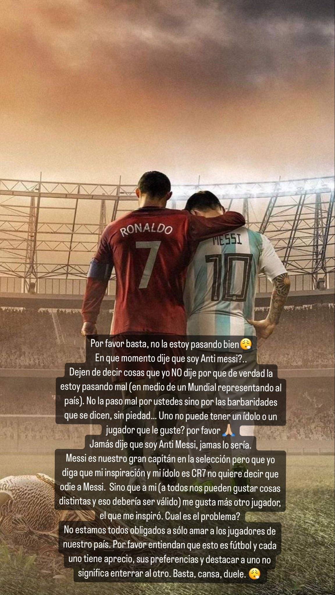 阿根廷女足球员因cr7纹身遭批 回应:爱c罗不等于讨厌梅西_偶像_开心