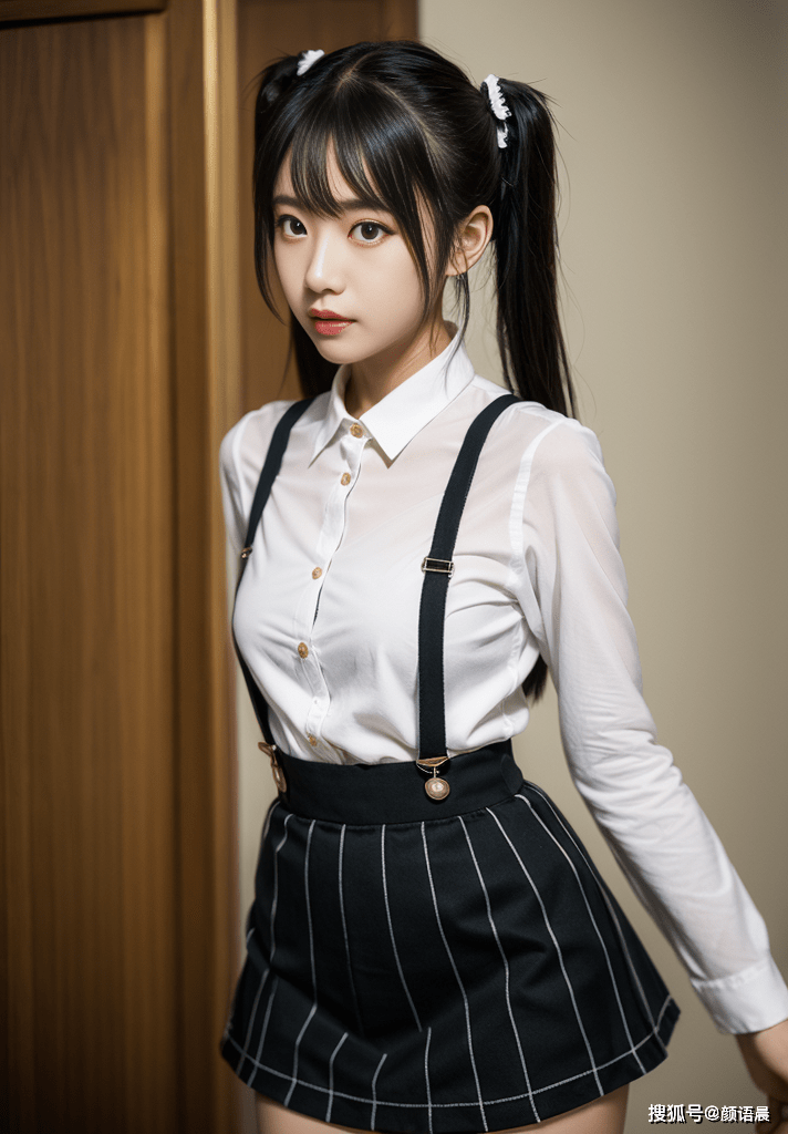 高清美女壁纸,超美颜值,双马尾背带短裙美少女,惊艳登场_女孩_五官