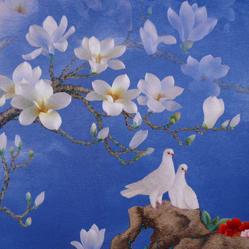 中国工艺美术大师姚建萍 苏绣玉兰飘香 独创的"融针绣"技法_象征_创作