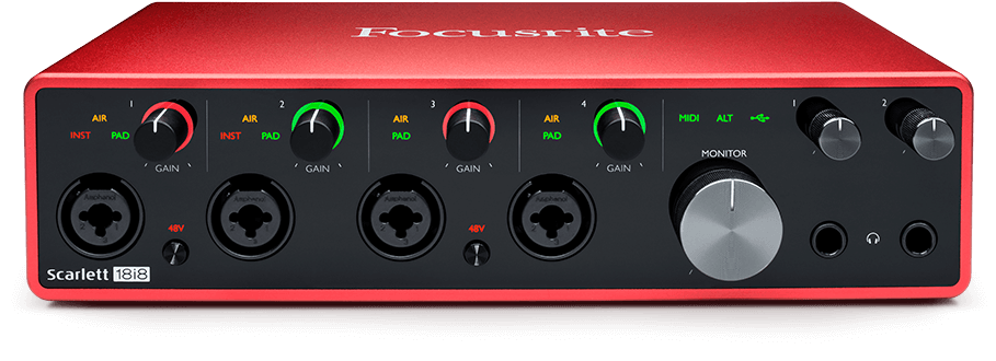 福克斯特focusrite scarlett 18i8三代专业录音编曲声卡小型录音棚