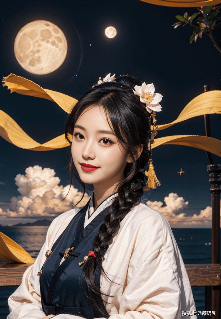 月下仙子:汉服小姐姐演绎古老传说中的浪漫_古代_的图片_色彩