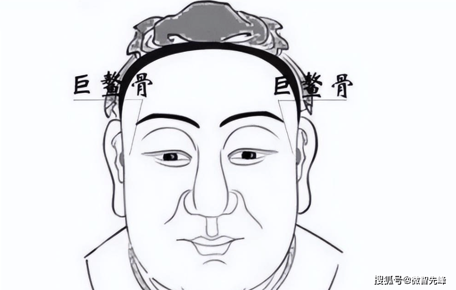 伏犀骨:伏犀骨位于额头正中央,象征着天赋.