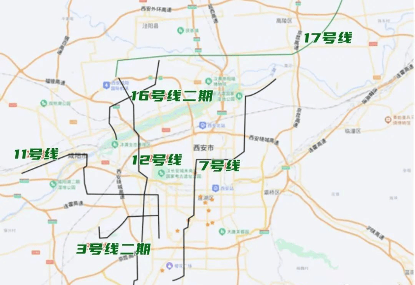 咸阳地铁11号线路图图片