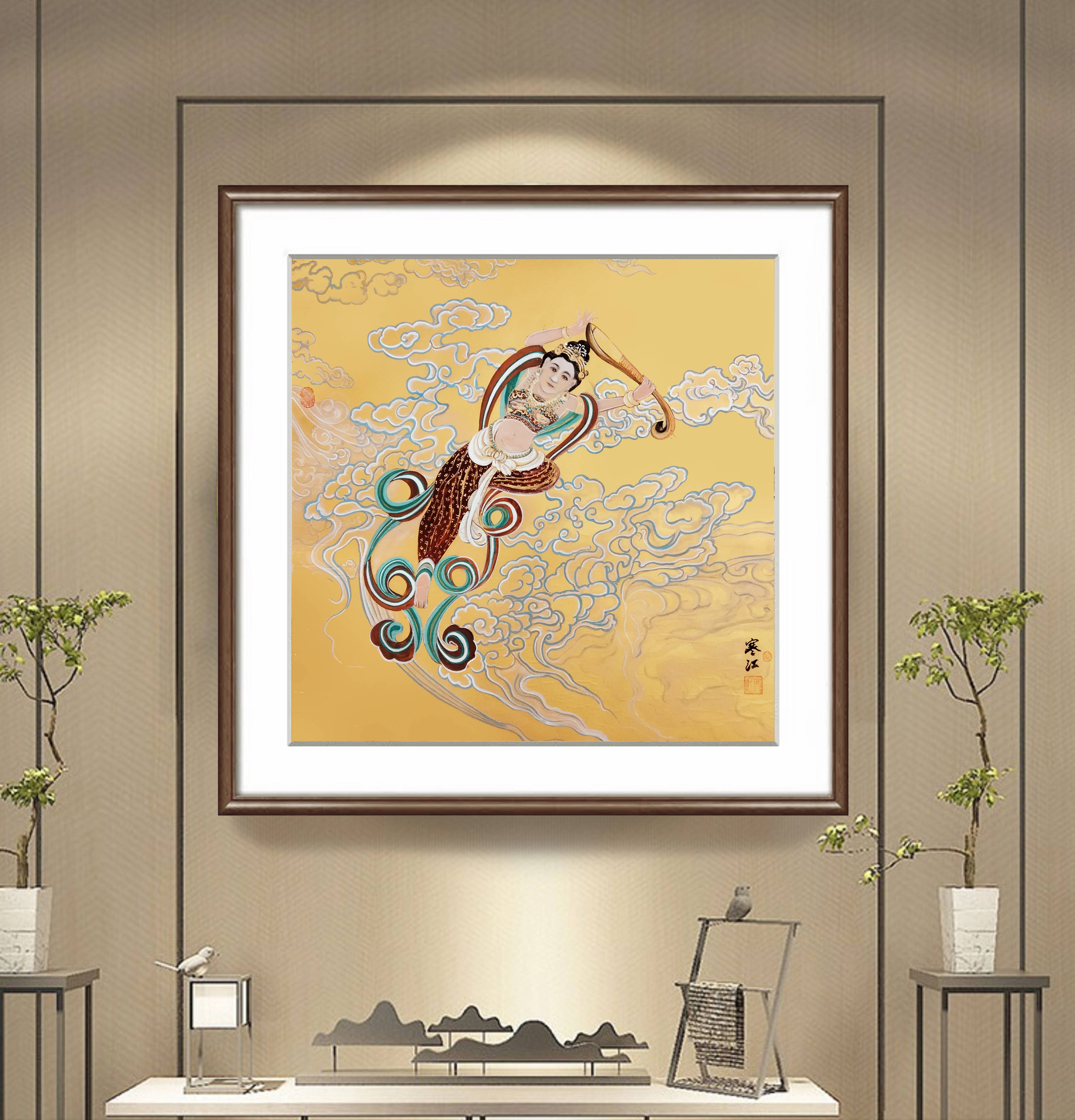 界画寒江———工笔神仙人物画《反弹琵琶飞天》