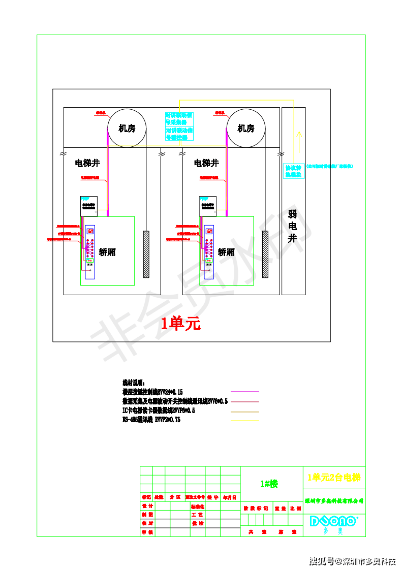 电梯呼梯按钮接线图图片