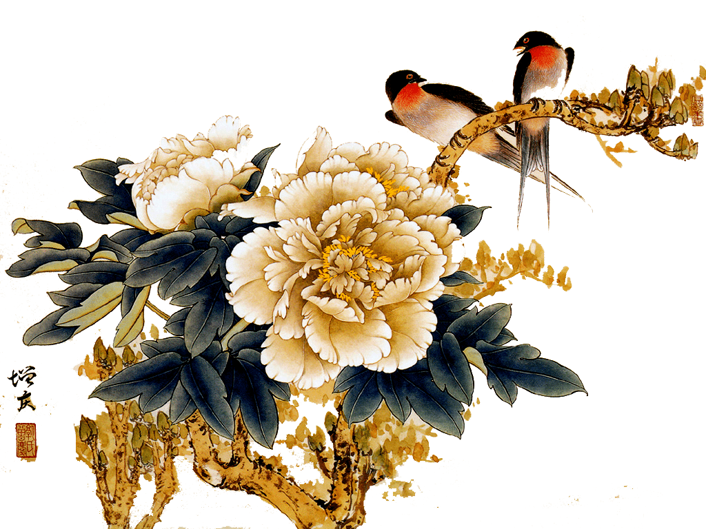 免费59款古风工笔画花鸟png免抠素材188期