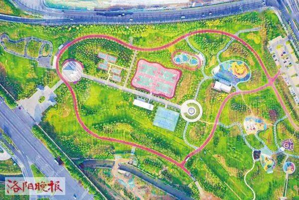 文博体育公园伊水游园八里堂段位于洛龙区,东临堤顶路,西临东环路,南