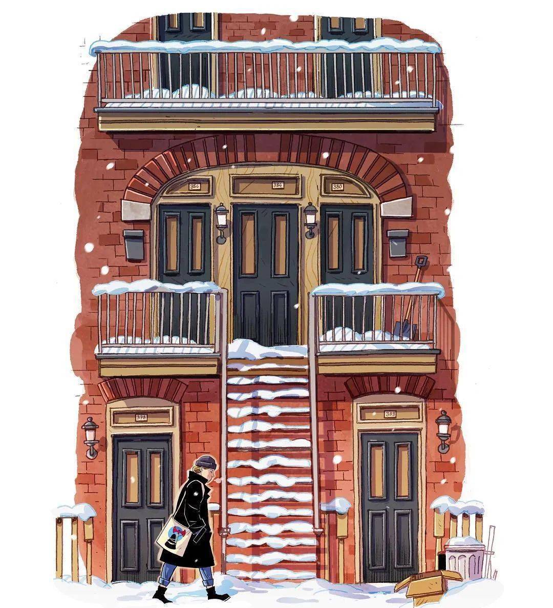 个性十足的【美式插画】,把建筑物画得像漫画一般!_侵权