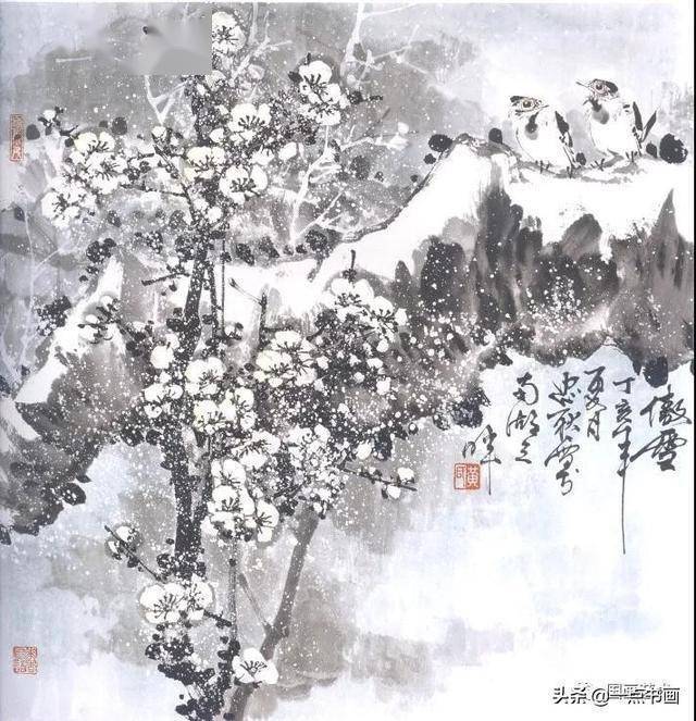 国画教程写意雪梅画法