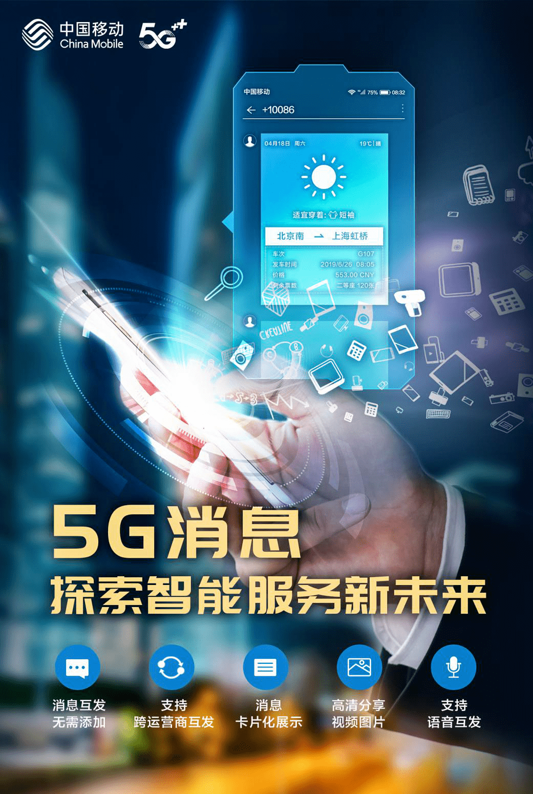不下载app也能订火车票?首批用户尝鲜5g消息,广东移动商用进程加快