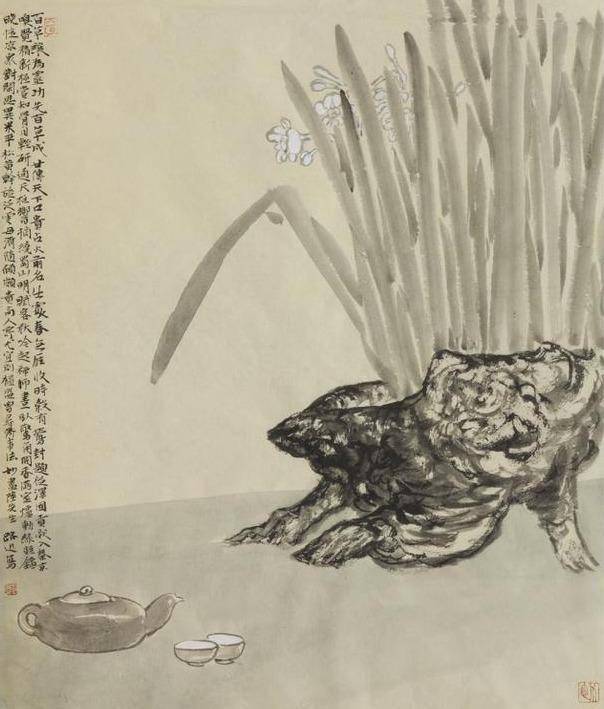 中国画帅气的青年画家郑路迅作品之熟宣小写意