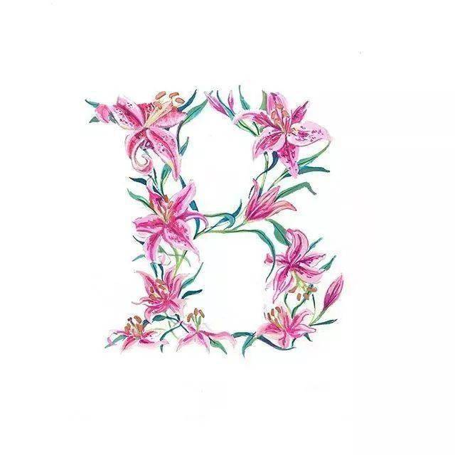 手绘英文字母插画